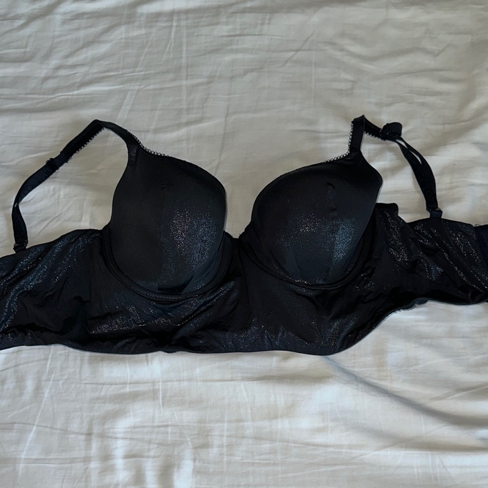 Victoria’s Secret black shimmer corset bra 34DD